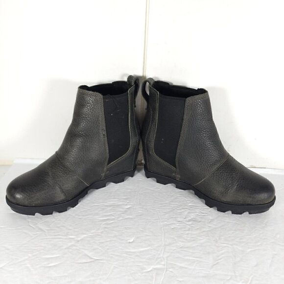 Sorel Women's Joan of ArcticII US5,5 gray Leather Waterproof Wedge Chelsea Boot - Picture 5 of 13